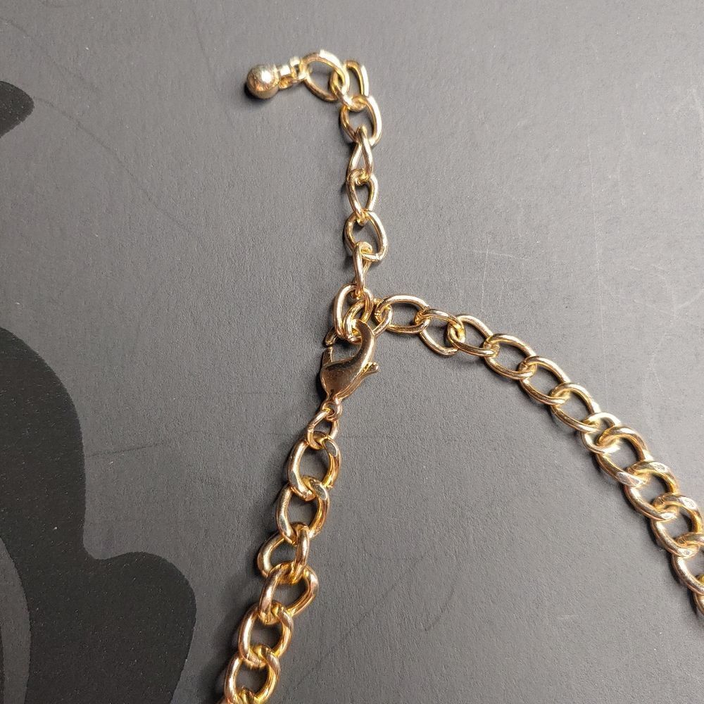 Yellow Drop Rhinestone Chain Necklace - Picture 5 of 5